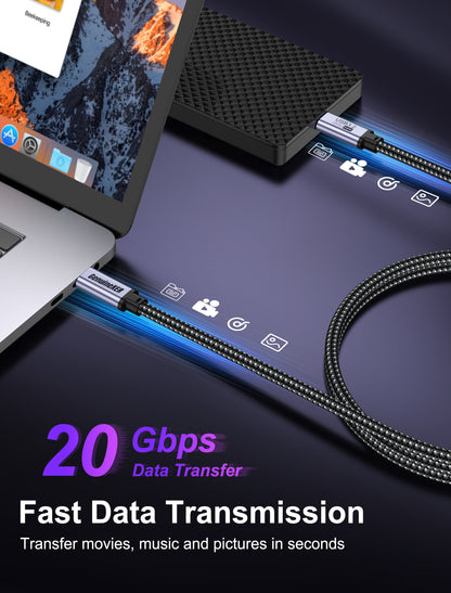 GenuineXER USB-C to USB-C Cable 240W 5A Fast Charging, 20Gbps USB 3.2 Gen2 Data, 4K@60Hz Video, Compatible with iPhone 17/16/15 Pro Max, MacBook, iPad, Samsung S25/24/23 Ultra 1.2 Meter