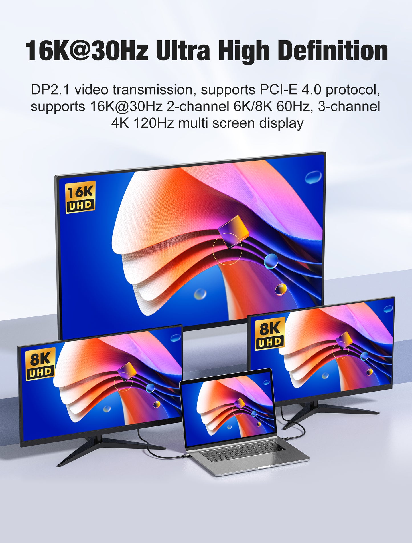 GenuineXER Thunderbolt 5 Cable | 80Gbps Data Transfer, 16K@30Hz, Dual 8K@60Hz, 4K@120Hz Display | 240W PD Fast Charging | Intel Certified E-Marker | USB4, Thunderbolt 5/4 Compatible for MacBook & Windows | 1 Meter