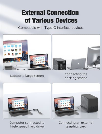 GenuineXER Thunderbolt 5 Cable | 80Gbps Data Transfer, 16K@30Hz, Dual 8K@60Hz, 4K@120Hz Display | 240W PD Fast Charging | Intel Certified E-Marker | USB4, Thunderbolt 5/4 Compatible for MacBook & Windows | 1 Meter