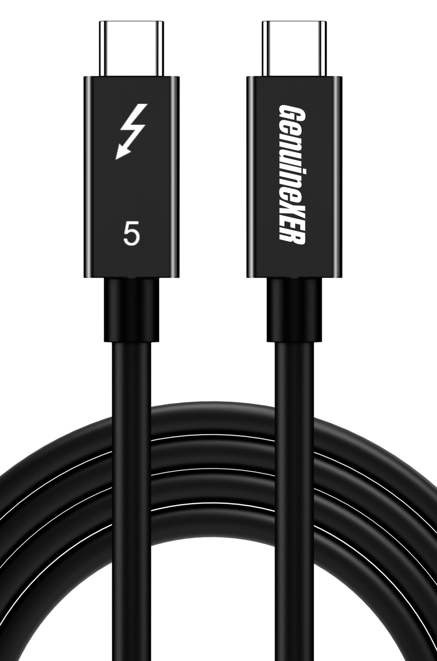 GenuineXER Thunderbolt 5 Cable | 80Gbps Data Transfer, 16K@30Hz, Dual 8K@60Hz, 4K@120Hz Display | 240W PD Fast Charging | Intel Certified E-Marker | USB4, Thunderbolt 5/4 Compatible for MacBook & Windows | 1 Meter