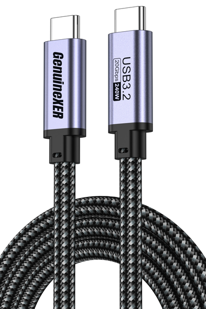 GenuineXER USB-C to USB-C Cable 240W 5A Fast Charging, 20Gbps USB 3.2 Gen2 Data, 4K@60Hz Video, Compatible with iPhone 17/16/15 Pro Max, MacBook, iPad, Samsung S25/24/23 Ultra 1.2 Meter