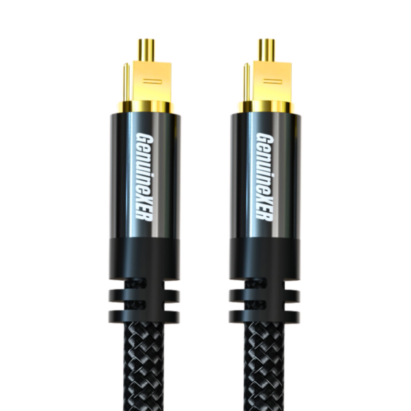 GenuineXER Premium Digital Optical Audio Toslink Cable With 8 Channels  (5.1 & 7.1) 24K Gold Plated & Nylon Braided | Compatible For Tv, Home Theater, Sound Bar, PlayStation, XBox