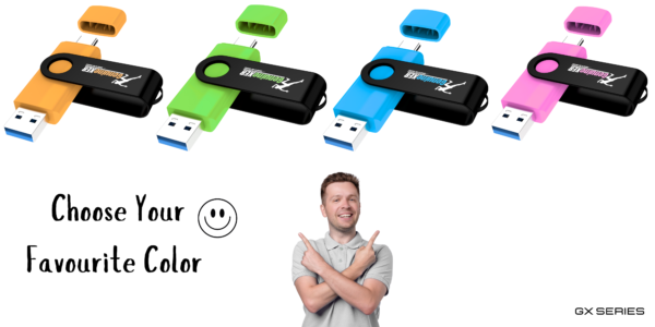 GenuineXER Premium 2-in-1 Stylish Flash Drive Type C Pendrive | 3.0 Swivel Dual OTG Pendrive | Compatible with Smartphones/Tablets/PC/Laptop (Blue)) - Image 7